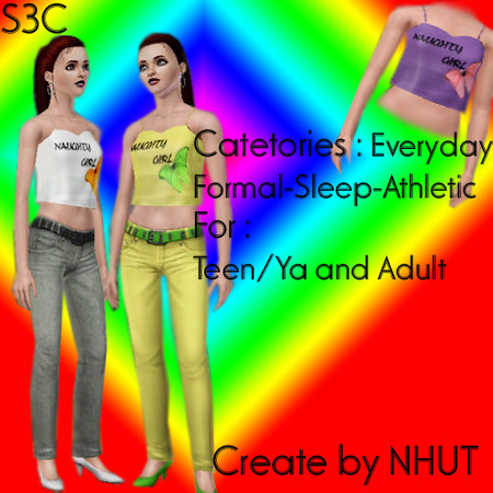 Sims 3 — Cute Top  by nhut — Hello , one of my old creation :) still hope you like it .the S3C stand for my website !!! 