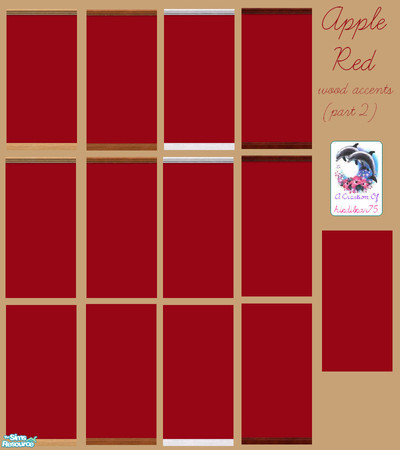 Sims 2 — Apple Red wood accents part2 by hiedibear75 — Wonderful walls with a wonderfully vibrant color & a
