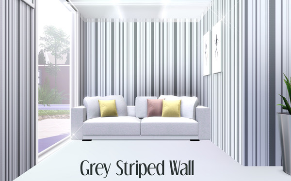 Sims 3 — Grey Striped Wall by TSR Archive — Pattern made by Pralinesims for TSR (Geo)