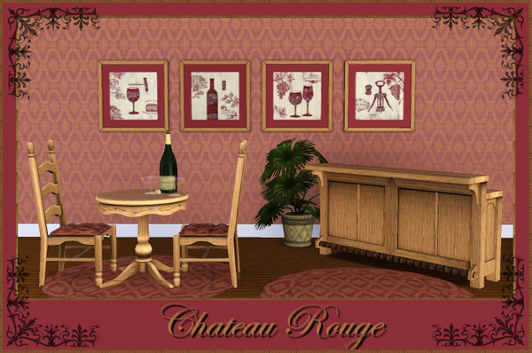Sims 3 — Chateau Rouge Set  by ziggy28 — This is a set of four paintings by the artist Stefania Ferri. Cloned from the