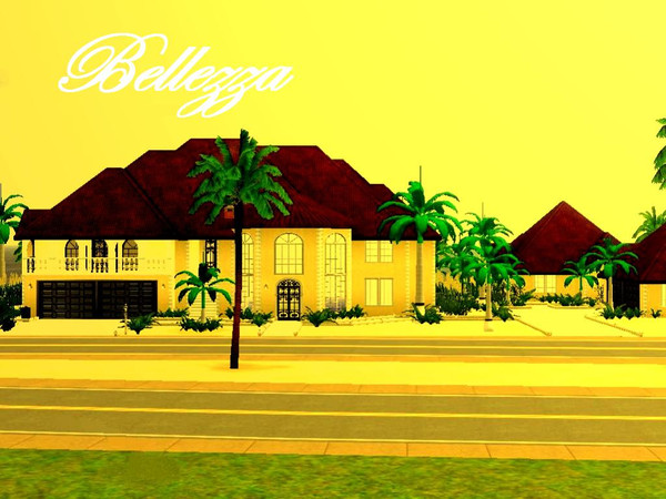 Sims 3 — Bellezza by Benerskiner — Beautiful Tropical Mediterranean Beach Mansion. 3 BR, 3 BA, 2 Car Garage and Theatre.