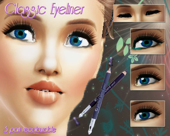 Sims 3 — Classic Eyeliner  by TSR Archive — 3 colour recolouralbe