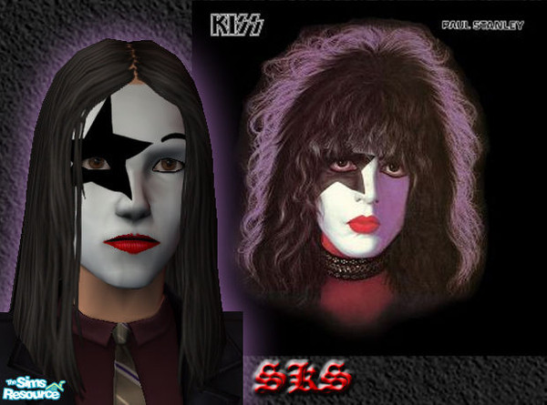 Sims 2 — KISS! Makup set - Paul Stanley by 71robert13 — Paul Stanley AKA The Starchild, Original lead and backing vocals,