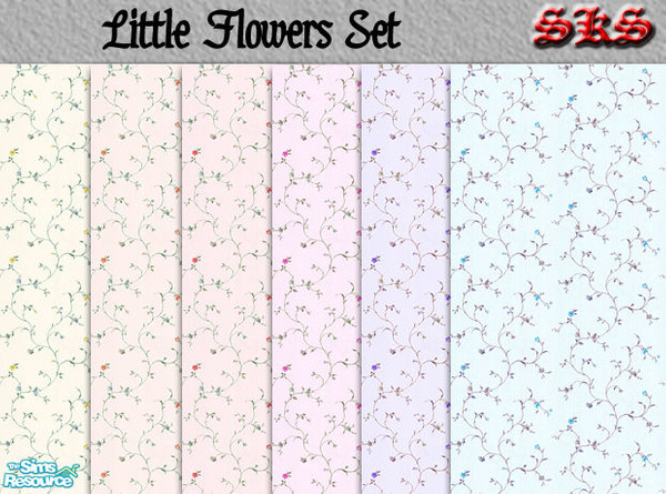 Sims 2 — Little Flowers Set by 71robert13 — Little flowers emerge from slender vines in an array of 6 colors. All are 4