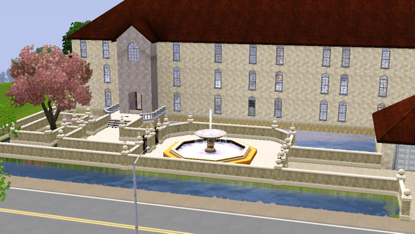 Sims 3 — Lake Mansion by Blam987 — A mansion surrounded by water.