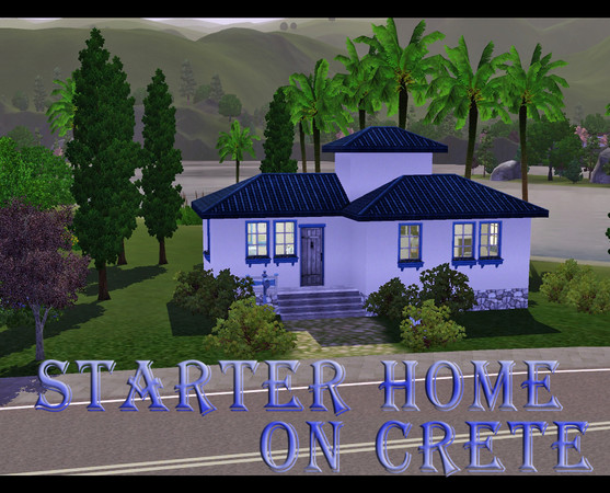 Sims 3 — Starter home on Crete by frau_Muller — A small greek-inspired house in blue and white colours. Great for placing