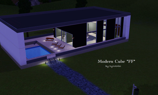 Sims 3 — Modern Cube *FF* by DyNAMiK — A Simple, Beautiful, Amazing, Modernized home. Enjoy this beautiful masterpiece,