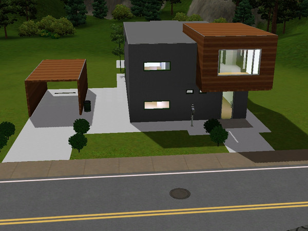 Sims 3 — Pencil by eddys — Storey house, designed for 3-4-sim family, with the garage shed. Ground floor is an open