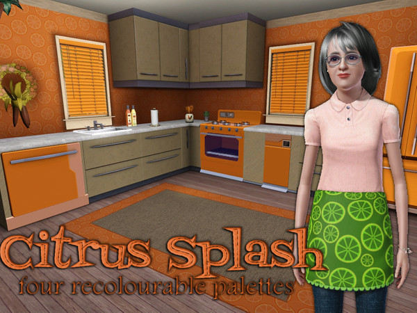 Sims 3 — Produce 002:  Citrus Splash by cruinne — A zest of fresh citrus, in four recolourable palettes!