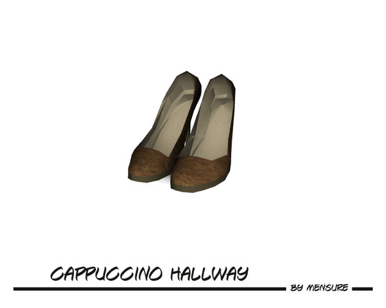 Sims 3 — Cappuccino Hallway Shoes by mensure — Cappuccino Hallway Shoes by mensure. Recolorable three parts. 