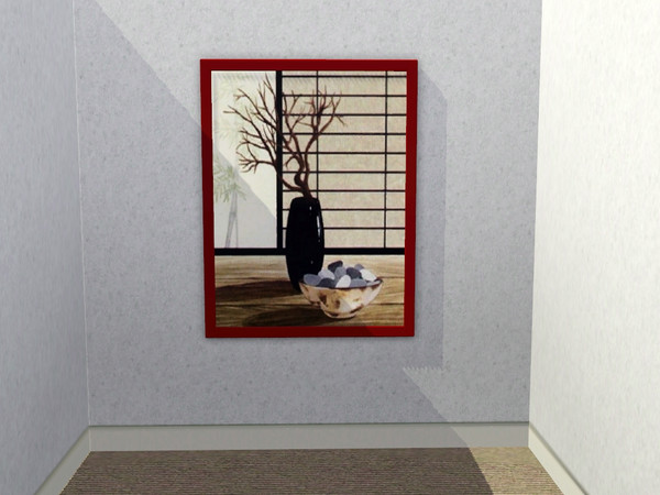 Sims 3 — Tranquil Branches by jezebel_the_nun — 2 Asian inspired pieces of wall art.