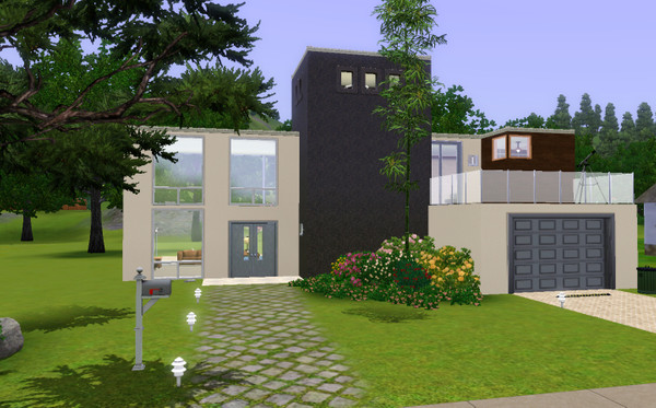 Sims 3 — A Modern Abode - 3BR, 3BA by BGatot — This modern residence features U-stairs, open plan living/dining/kitchen