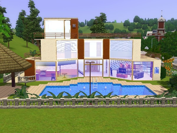 Sims 3 — 4 Mirabello Junction by drib_ydal — Fully decorated, luxurious 3 bedroom modern Villa with pool, deck area,