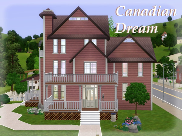 Sims 3 —  by lilliebou — Hi! This cute house has three floors. On the second floor, there is a living room, a kitchen and