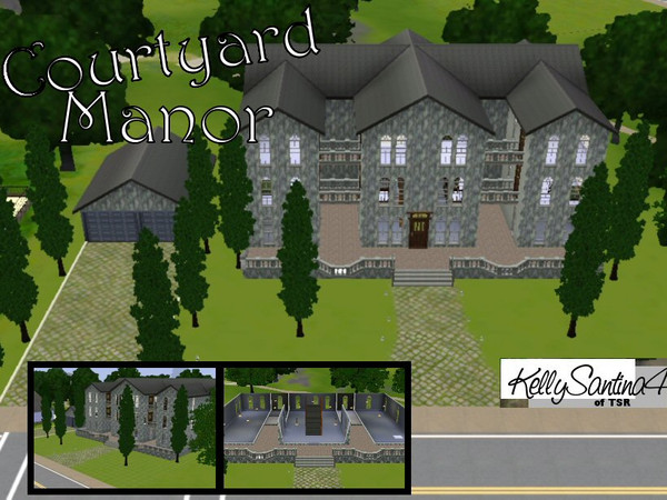 Sims 3 — Courtyard Manor by kellysantina4 — Courtyard Manor is a gorgeously designed mansion that will have your sims