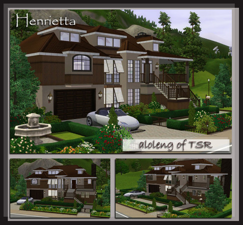 Sims 3 — Henrietta by aloleng — 3 bedroom, 3 toilet and bath, 2 car garage home with large backyard for garden or pool.