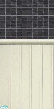 Sims 2 — Panel wall for bathroom by annefranzen — Light high panel and black tile for bathrooms.