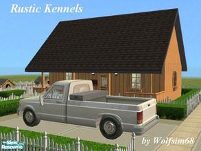 Sims 2 — Rustic Kennels by Wolfsim68 — With 4 kennels awaiting new breeding stock plus a Smord P328 in the driveway, this