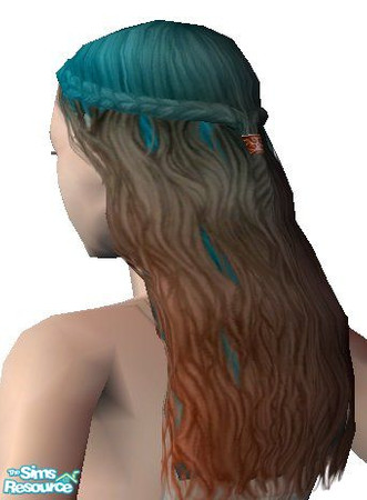 Sims 2 — Rusting. by SimNSparkle — A fading blue to brown hairstyle for all ages. Located under custom colors.