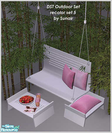 Sims 2 — DST Outdoor Set - Recolor set 5 by Sunair — DST Outdoor Set - Recolor set 5 (white)