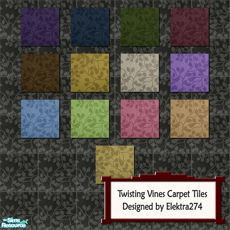 Sims 2 — Twisting Vine Carpet Tiles by elektra274 — A set of 14 carpeted floors.