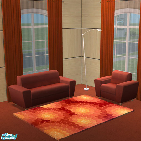 Sims 2 — Rugs & Curtains 3 - orange curtains by Nanshi — These recolours are based on Padre333 curtains and Echo's