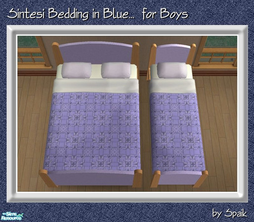Sims 2 — Sintesi Bedding Blue for Boys by Spaik — A light blue quilt bedding for my Sintesi Bedroom... for boys.