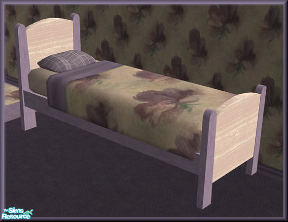 Sims 2 — NK TC38 Sintesi BR - Single Bed by MoMama — A cute purple single bed for your younger Sims.