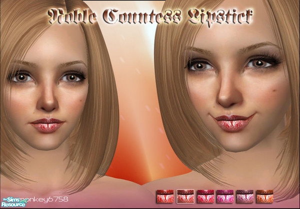 Sims 2 — Noble Countess Lipstick by monkey6758 — 