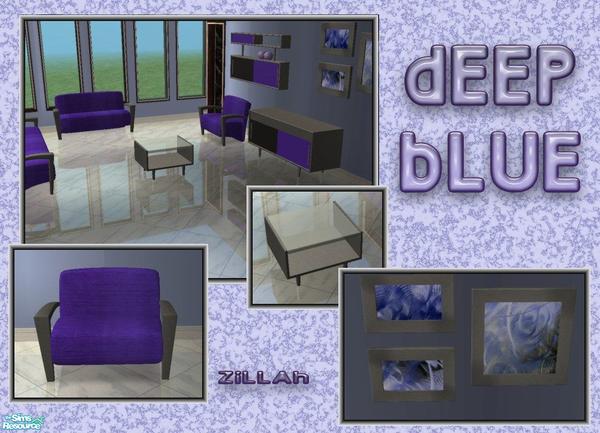 blue living room sims 2