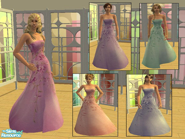 Sims 2 — Five formal dresses by Luane — This set require mesh (MESH_SimChicFullSkirtFormal3-04-05.package) from SimChic 