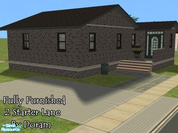 Sims 2 — 2 Starter Lane by doram — Here is a fully furnished starter house for the sims who are just starting out in