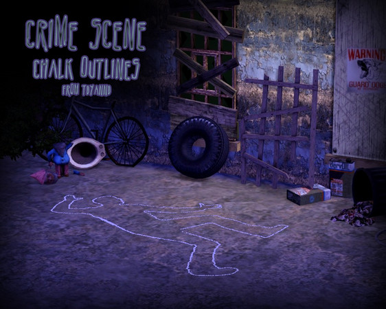 Sims 3 — Crime Scene Chalk Outlines 3 by tdyannd — Because of the popularity of my Drop Dead Rugs, I decided to make some