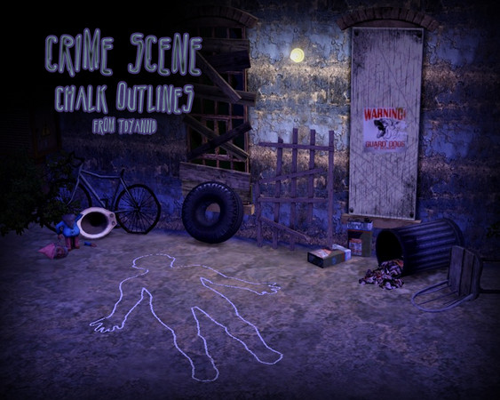 Sims 3 — Crime Scene Chalk Outlines 2 by tdyannd — Because of the popularity of my Drop Dead Rugs, I decided to make some