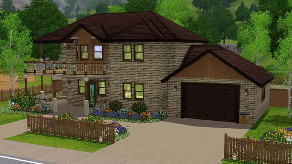 Sims 3 — Brockvick - 3br, 2.5ba by Flexina — A family home with a nice pool in the garden, with windows to the basement.