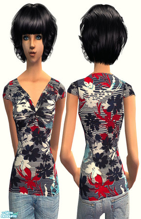 Sims 2 — Outfits 13 - Top 04 by irene_busy — (MESH IS FREE) This top can be worn with tucked and untucked bottoms. To