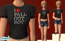 Sims 2 — I Love Fall Out Boy Shirt by keyskeyboard — Let your Sim show the world who their favorite band is! This