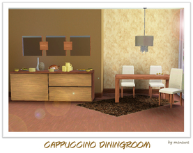 Sims 3 — Cappuccino Diningroom by mensure — Cappuccino Diningroom by mensure. You'll find a table, a chair, a mirror, a