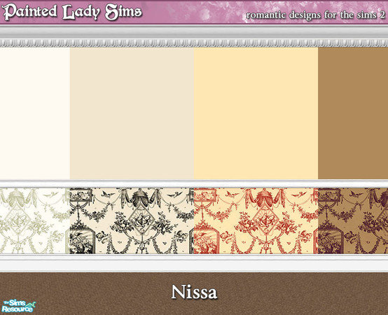 Sims 2 — Nissa Wall Collection by paintedladysims — A collection of 10 wall designs for your sim homes.