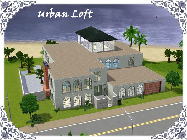 Sims 3 — Urban Loft by popeye3 — One of my first designs, its a modern loft type home with 2 bedrooms and one bathroom.