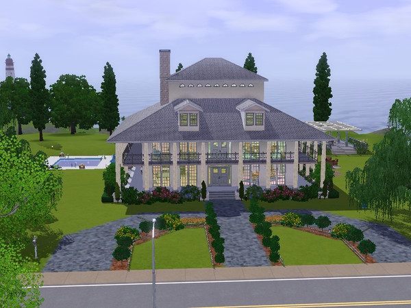Sims 3 — Southern Colonial by Kath616 — Lovely old southern style abounds in this 2-story, 2-bedroom, 2+ bath mansion