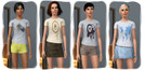 Sims 3 — Graphic T-shirts by oldmember_tibaol — A set of four different T-shirts for female adults. Each T-shirt and