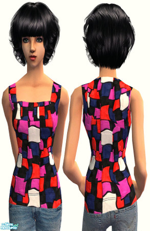 Sims 2 — Outfits 13 - Top 09 by irene_busy — (MESH IS FREE) This top can be worn with tucked and untucked bottoms. To