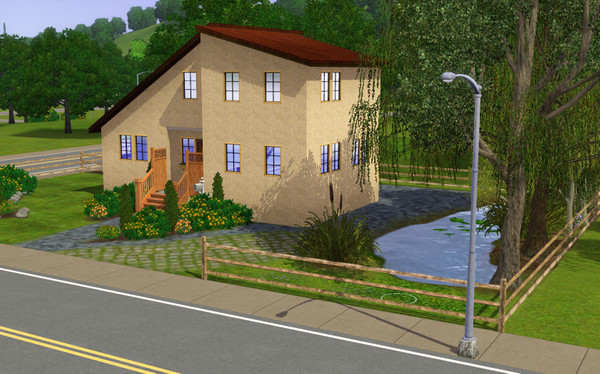 Sims 3 — Faiche by cadiva — A little house by a green field. This is a one bedroom, one bathroom home with larger