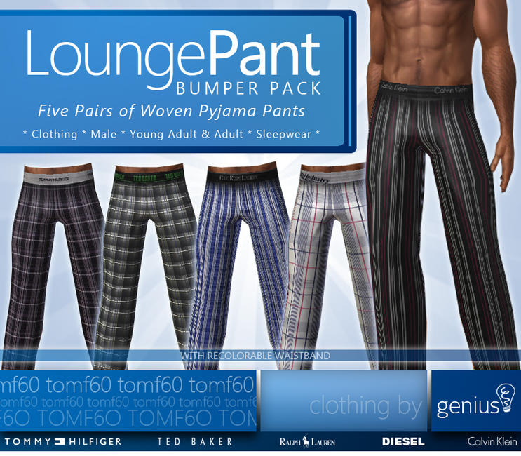 The Sims Resource - Lounge Pant Bumper Pack [by genius]