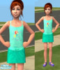 Sims 2 — Disney Ariel Bottom by Dec07 — A blue skirt with a purple starfish and purple shoes that goes with my Ariel top.
