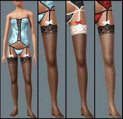 Sims 3 — JP169 Lace Stockings by juttaponath — Lace stockings for adults and young adults.