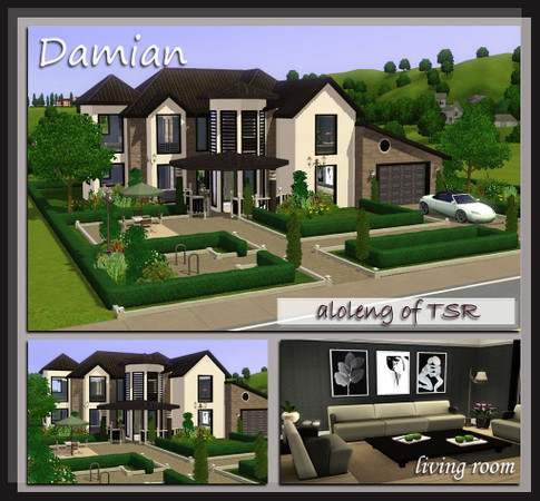 Sims 3 — Damian by aloleng — 4 bedroom, 3 toilet and bath, 2 car garage home with pool. WA expansion pack needed. Car not