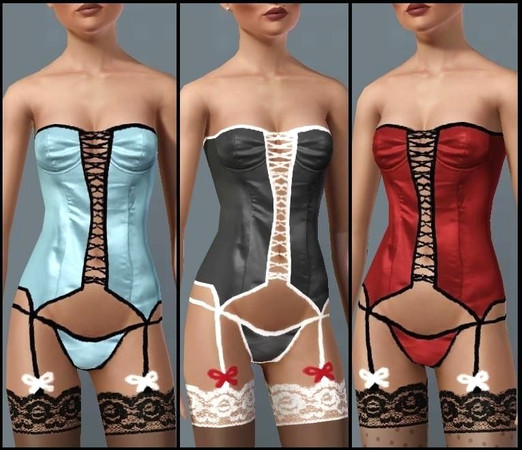 Sims 3 — JP168 Satin Corset by juttaponath — Satin corset for adults and young adults.