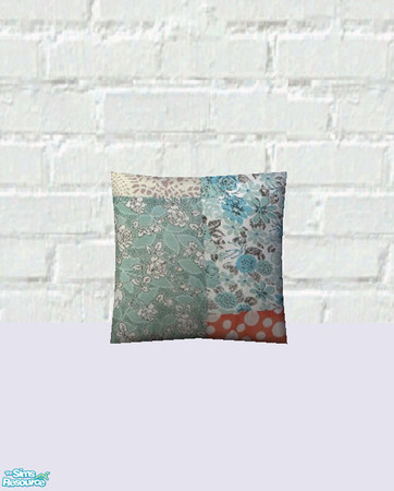 Sims 2 — Cool Patchwork Pillow by salixlikescake — The Cool Patchwork Pillow, a recolor of Mira\'s Springhouse pillows.